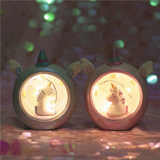Cartoon Round Night Light LED Battery Night Light Child Baby Room Desktop Decoration Decoration Lamp Gift Small New