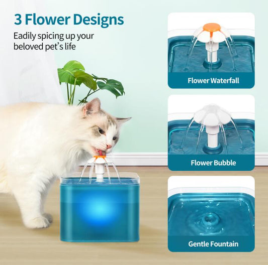 Automatic Cat Water Fountain Filter 2L LED Drinker