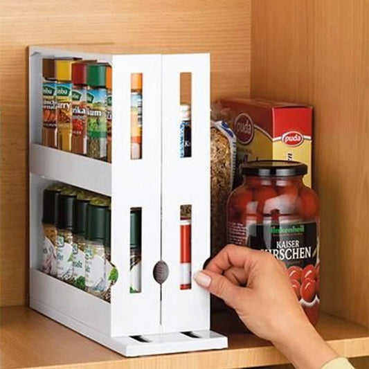 Spice Organizer Rack Multi-Function Rotating Storage Shelf