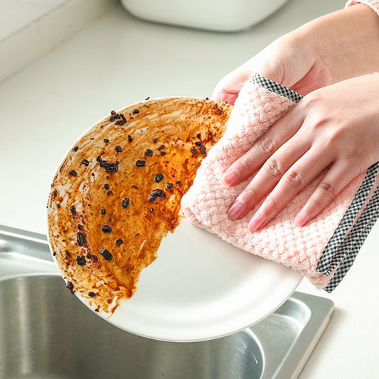 Kitchen daily dish non-stick oil table cleaning cloth, absorbent scouring pad
