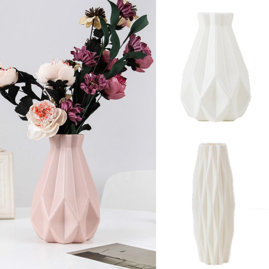 Flower Vase Decoration Home Plastic Vase White Imitation Ceramic Flower Pot Flower Basket Nordic Decoration Vases for Flowers