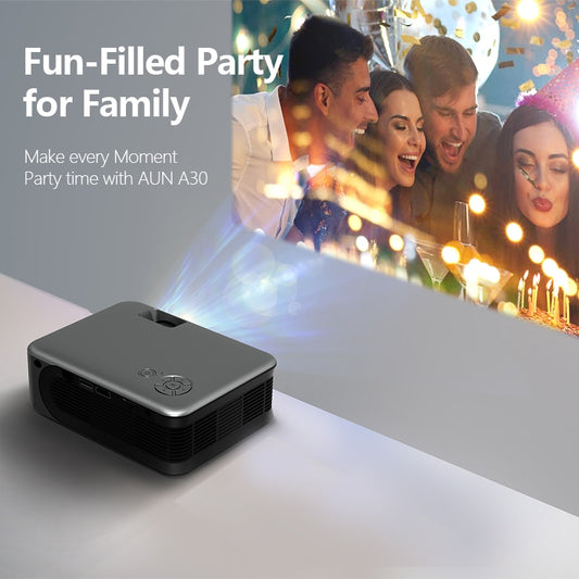 MINI Projector AUN A30 Smart TV Box Home Theater Laser Portable Projectors Cinema Phone LED Video Projector for 4k Video via HD