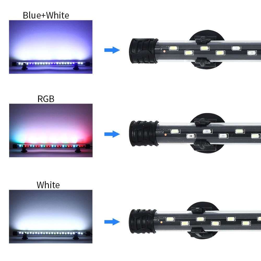 LED Waterproof Fish Tank Clip Light Underwater Submersible Lamp