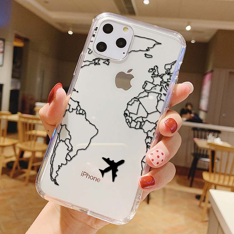 Luxury World Map Travel Soft TPU Phone Case