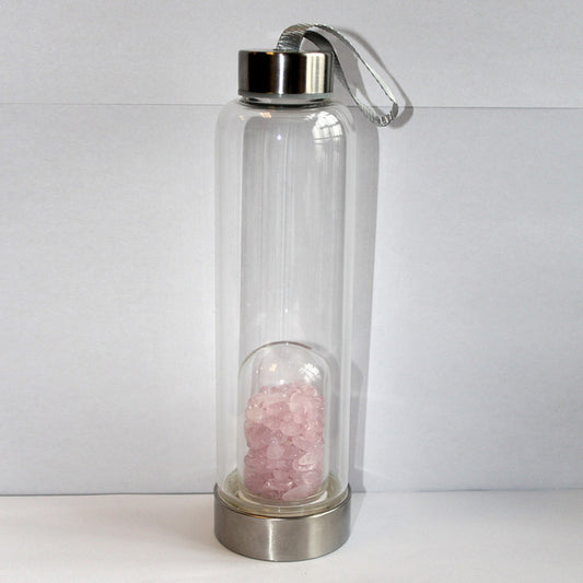 Natural Crystal drink Water Bottle Irregularity quartz stone