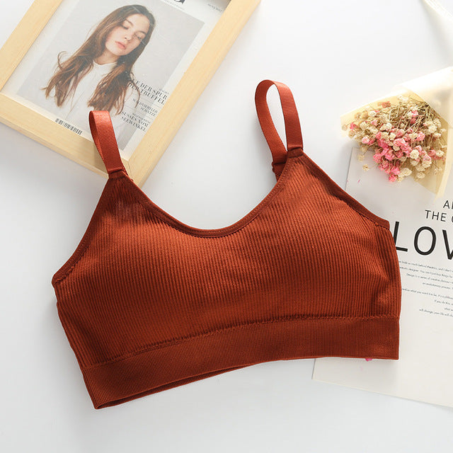 Queenral Women Seamless Tank Crop Top Bras