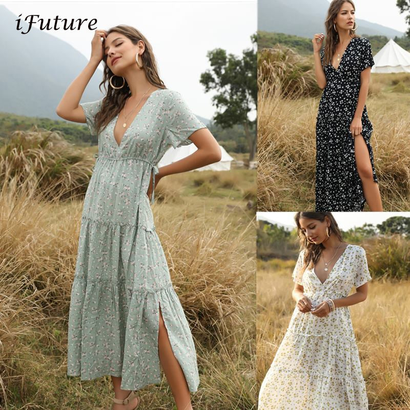 Summer Casual Floral Print Elegant Dress