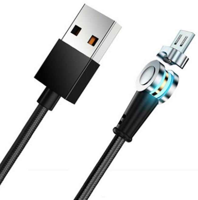 Rotate 180 degree Magnetic USB Cable 5A Fast Charging USB C Charger Micro USB Type C Cable