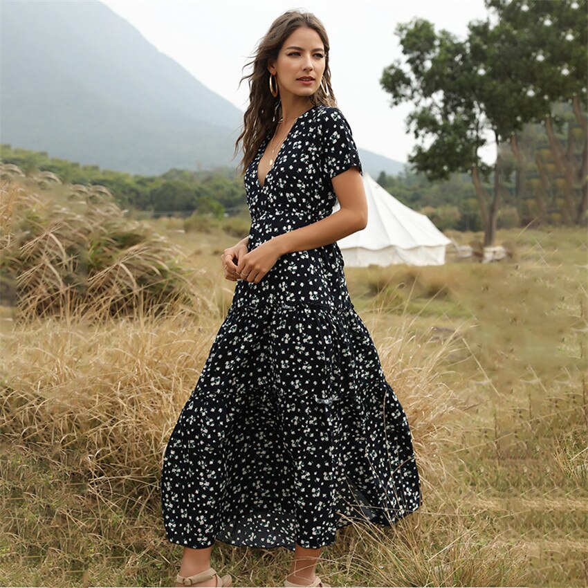 Summer Casual Floral Print Elegant Dress