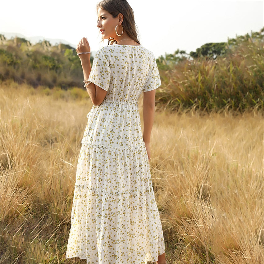 Summer Casual Floral Print Elegant Dress