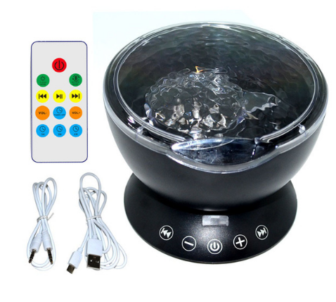 7 Color LED Night Lights Star Remote Control Wave Projector