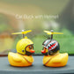 Cute Duck with  Wind Helmet Bicycle Accessories Car Décor