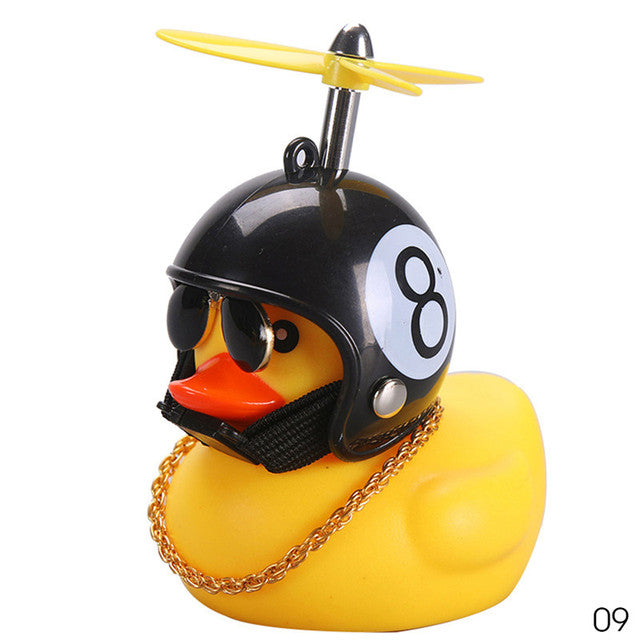 Cute Duck with  Wind Helmet Bicycle Accessories Car Décor