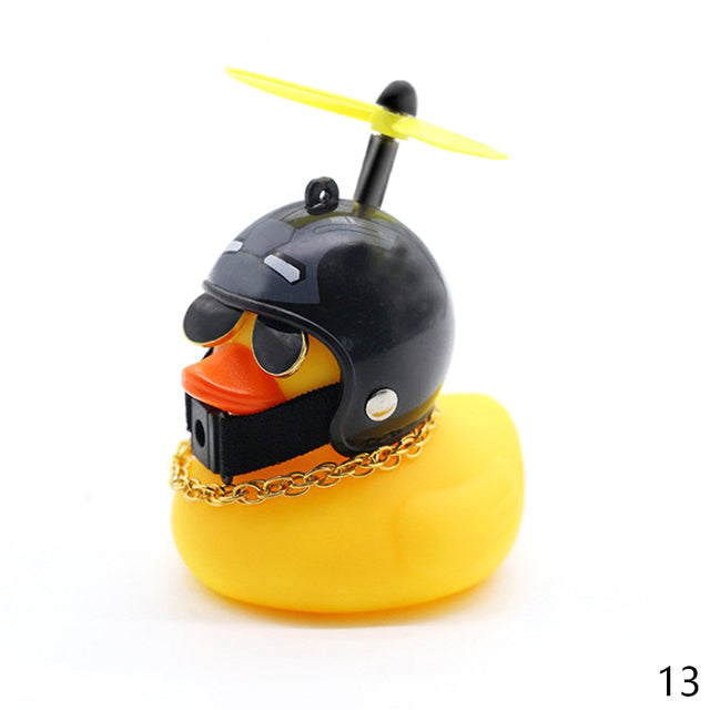 Cute Duck with  Wind Helmet Bicycle Accessories Car Décor