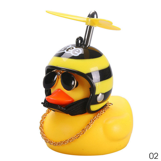 Cute Duck with  Wind Helmet Bicycle Accessories Car Décor