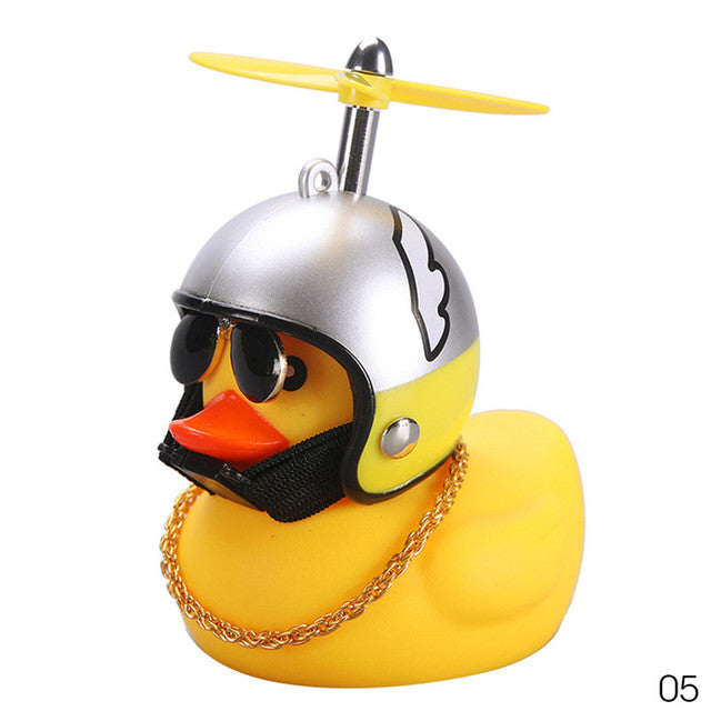 Cute Duck with  Wind Helmet Bicycle Accessories Car Décor
