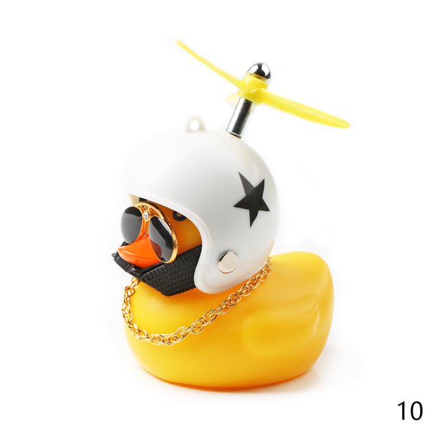 Cute Duck with  Wind Helmet Bicycle Accessories Car Décor
