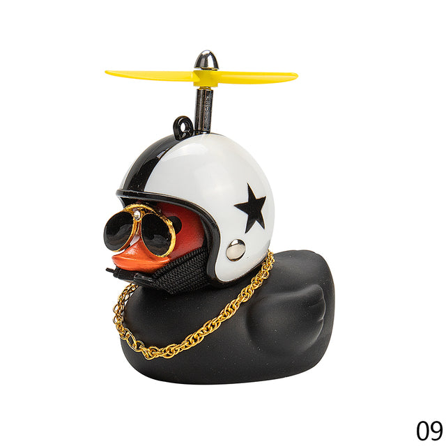Cute Duck with  Wind Helmet Bicycle Accessories Car Décor
