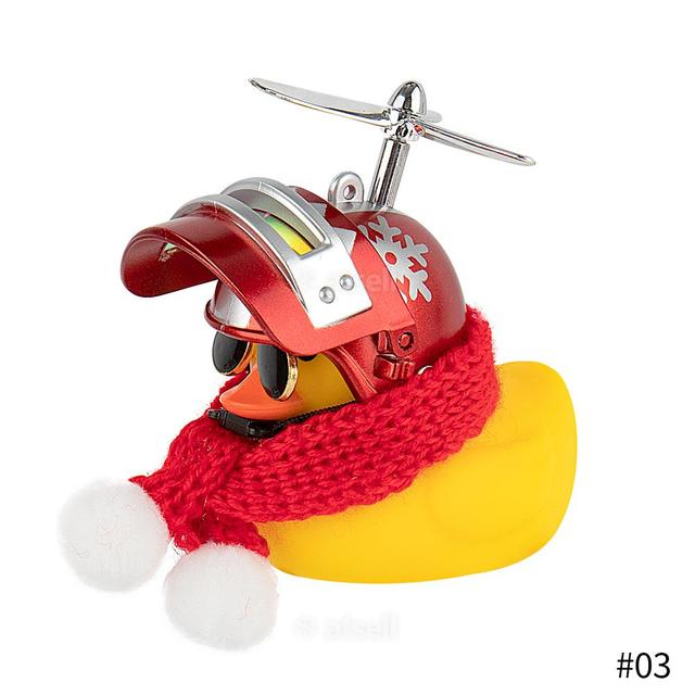 Cute Duck with  Wind Helmet Bicycle Accessories Car Décor