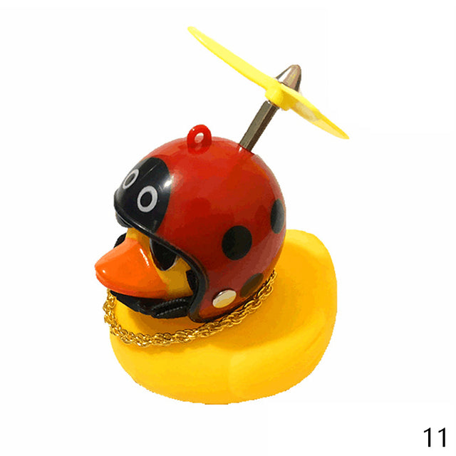 Cute Duck with  Wind Helmet Bicycle Accessories Car Décor