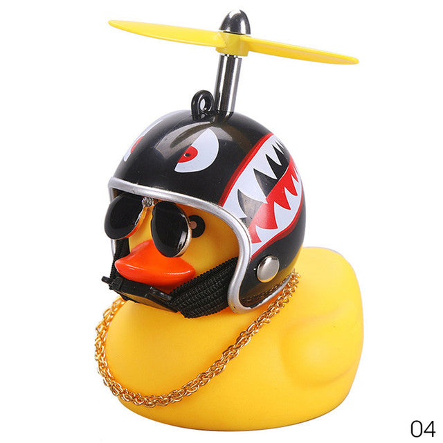 Cute Duck with  Wind Helmet Bicycle Accessories Car Décor