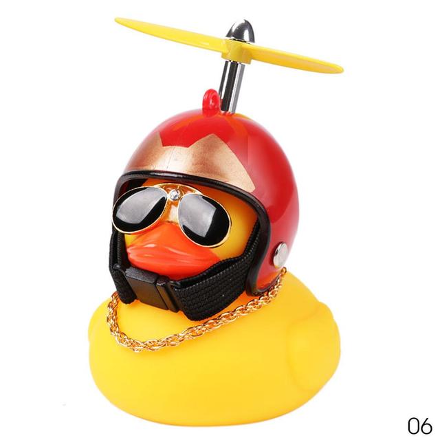 Cute Duck with  Wind Helmet Bicycle Accessories Car Décor