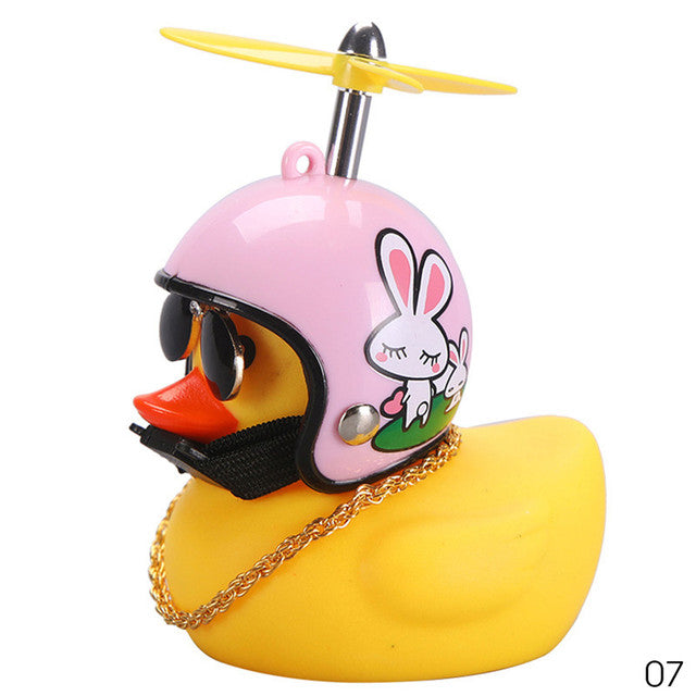 Cute Duck with  Wind Helmet Bicycle Accessories Car Décor