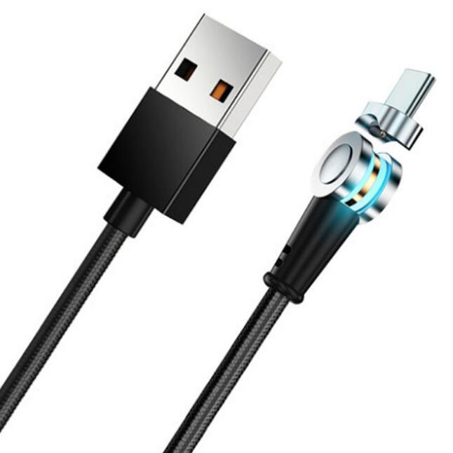 Rotate 180 degree Magnetic USB Cable 5A Fast Charging USB C Charger Micro USB Type C Cable