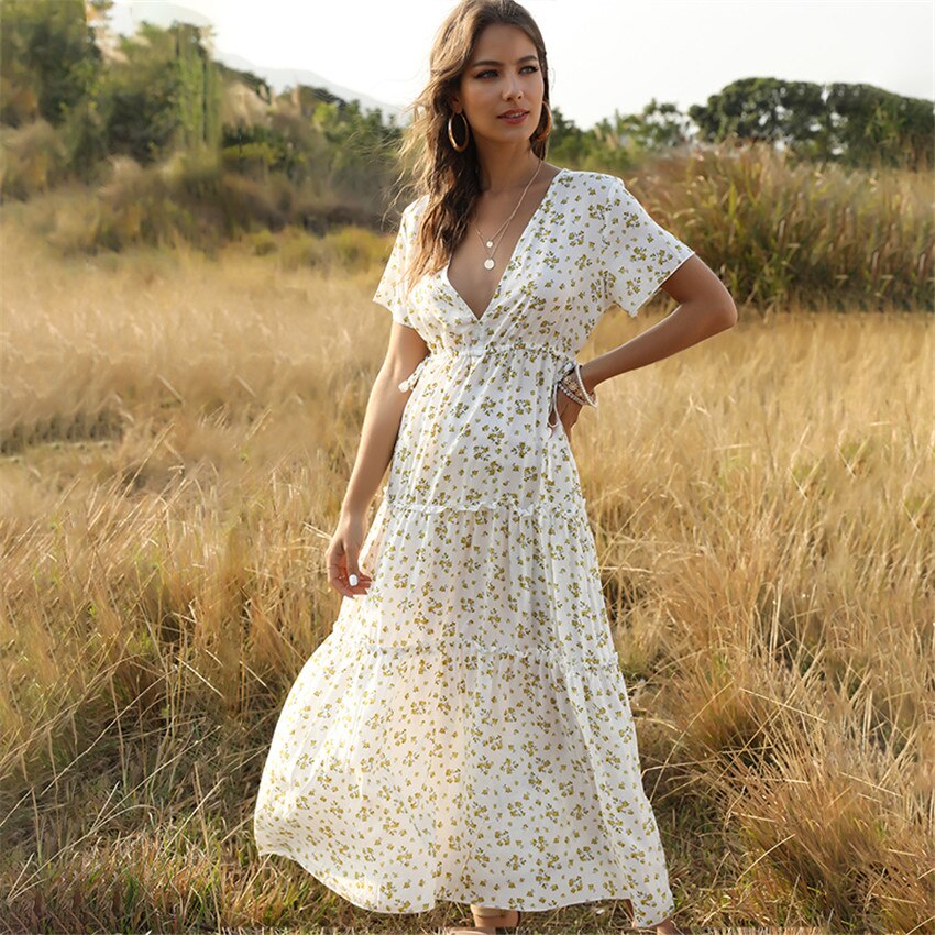 Summer Casual Floral Print Elegant Dress