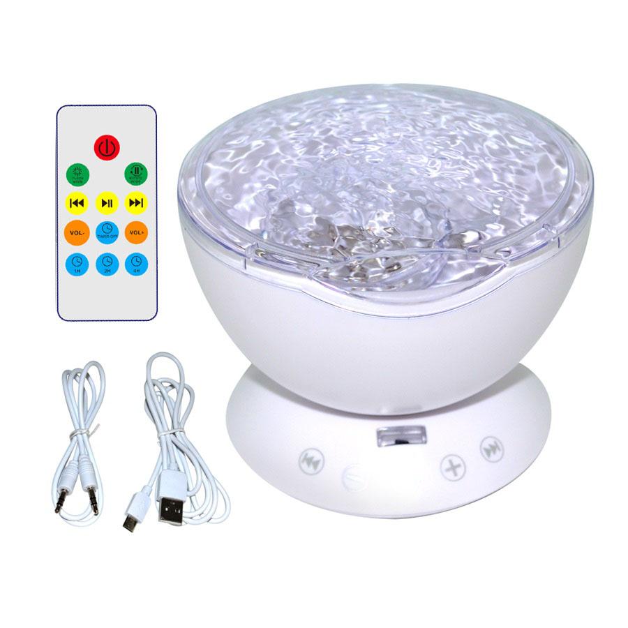 7 Color LED Night Lights Star Remote Control Wave Projector