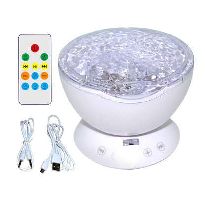 7 Color LED Night Lights Star Remote Control Wave Projector