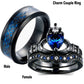 Charm Couple Ring Stainless Steel Black Ring Blue Zircon Ring Sets