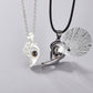 2 PCs Lover Heart Distance Paired Pendant Projection Necklaces
