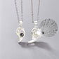 2 PCs Lover Heart Distance Paired Pendant Projection Necklaces