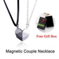 2 PCs Lover Heart Distance Paired Pendant Projection Necklaces