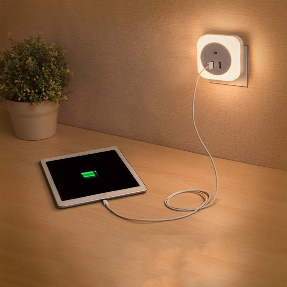 1 Pc LED Night Light with Double USB