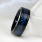 Charm Couple Ring Stainless Steel Black Ring Blue Zircon Ring Sets