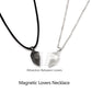 2 PCs Lover Heart Distance Paired Pendant Projection Necklaces