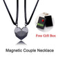 2 PCs Lover Heart Distance Paired Pendant Projection Necklaces
