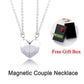 2 PCs Lover Heart Distance Paired Pendant Projection Necklaces