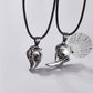 2 PCs Lover Heart Distance Paired Pendant Projection Necklaces