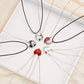 2 PCs Lover Heart Distance Paired Pendant Projection Necklaces