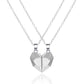 2 PCs Lover Heart Distance Paired Pendant Projection Necklaces