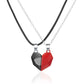 2 PCs Lover Heart Distance Paired Pendant Projection Necklaces