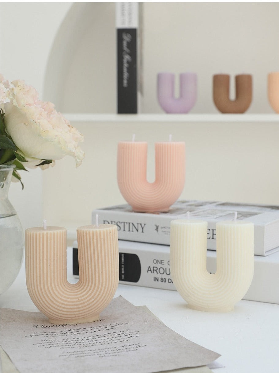 Home decorative candle U-Shaped geometric scented candles