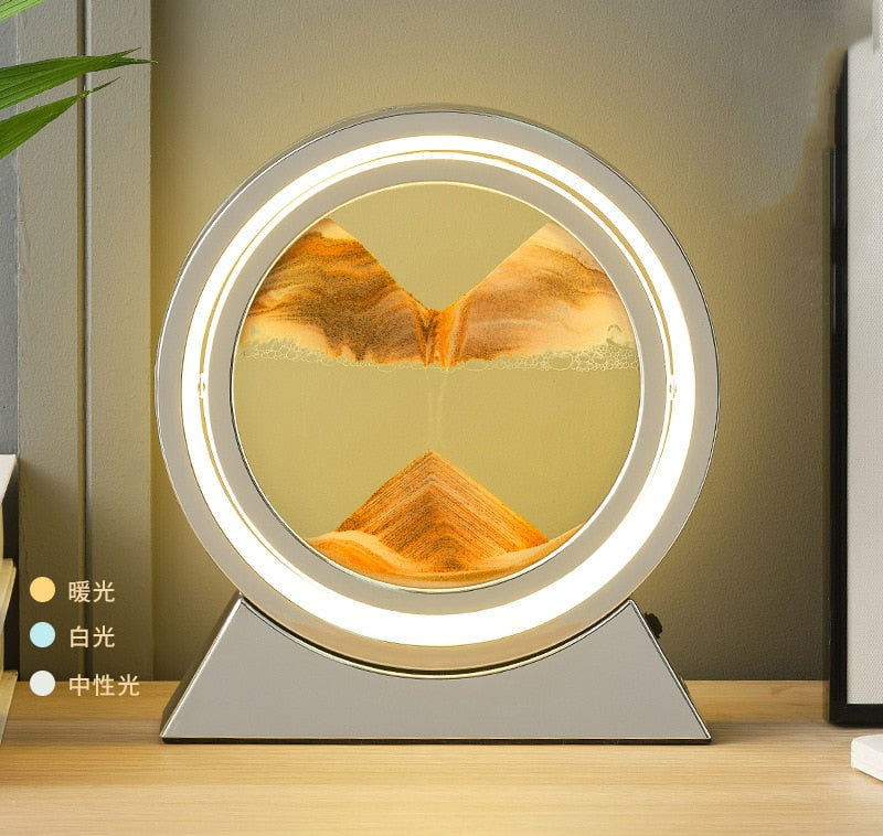 LED Light Creative Quicksand Table Lamp