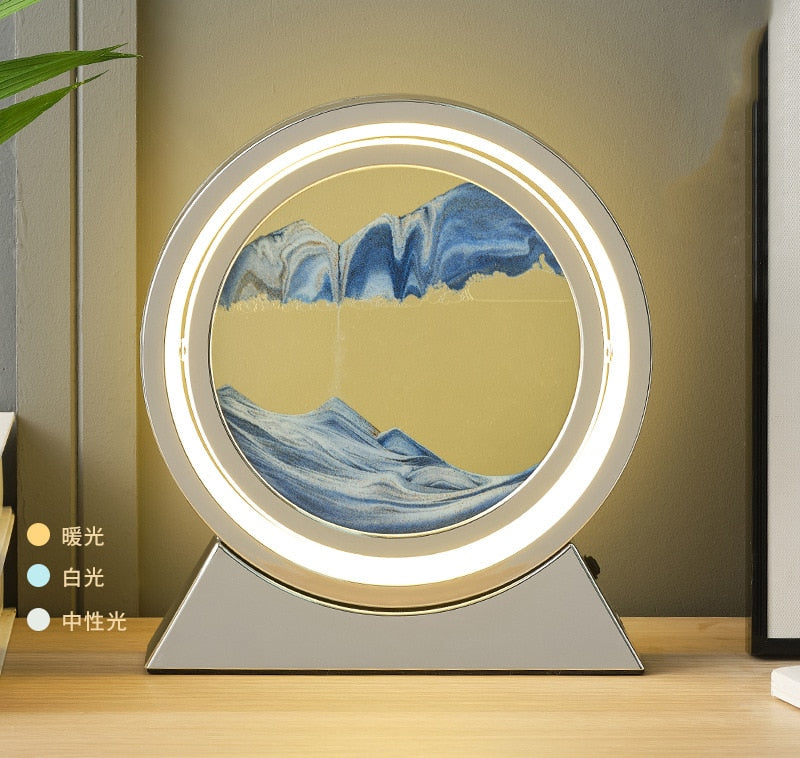 LED Light Creative Quicksand Table Lamp