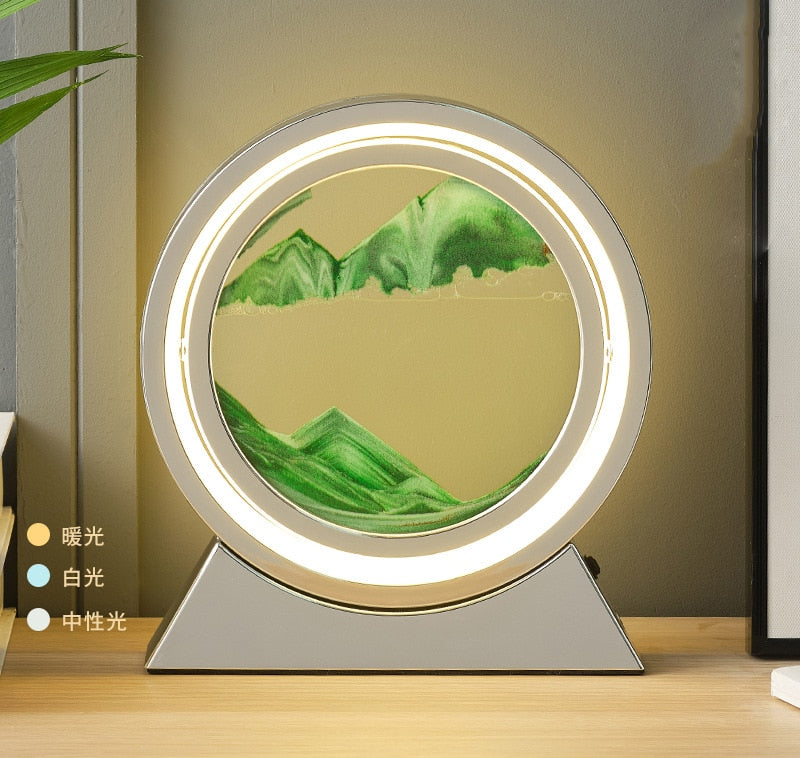 LED Light Creative Quicksand Table Lamp