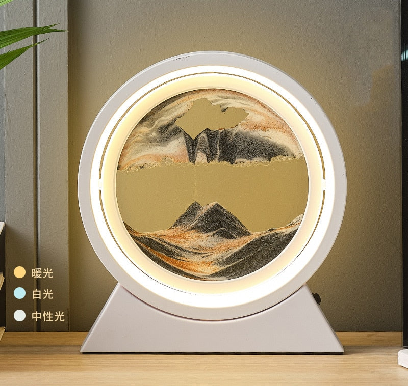 LED Light Creative Quicksand Table Lamp