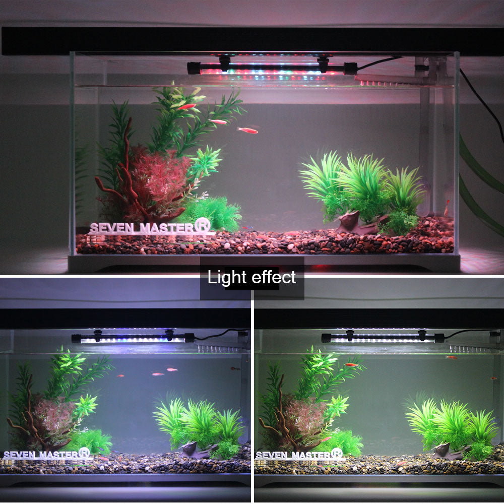 LED Waterproof Fish Tank Clip Light Underwater Submersible Lamp